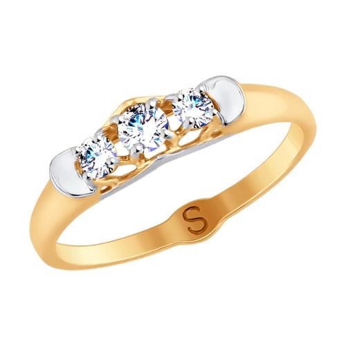 Золотое кольцо с фианитом SOKOLOV 017751