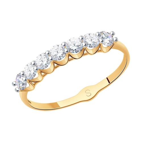 Золотое кольцо дорожка с фианитом SOKOLOV 017833