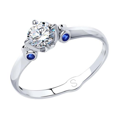 Кольцо из белого золота с фианитом SOKOLOV 017838