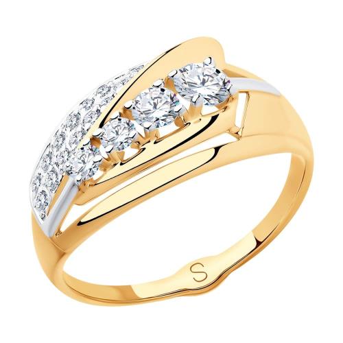 Золотое кольцо с фианитом SOKOLOV 018170