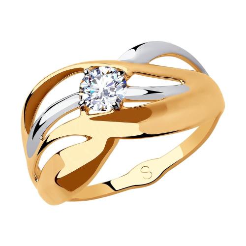 Золотое кольцо с фианитом SOKOLOV 018212