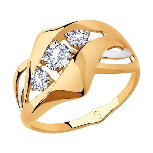 Золотое кольцо с фианитом SOKOLOV 018228