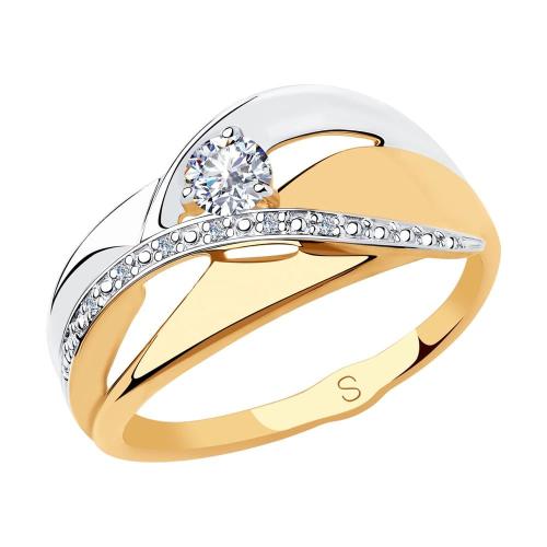 Золотое кольцо с фианитом SOKOLOV 018230