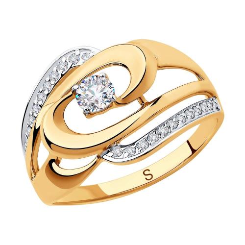 Золотое кольцо с фианитом SOKOLOV 018270