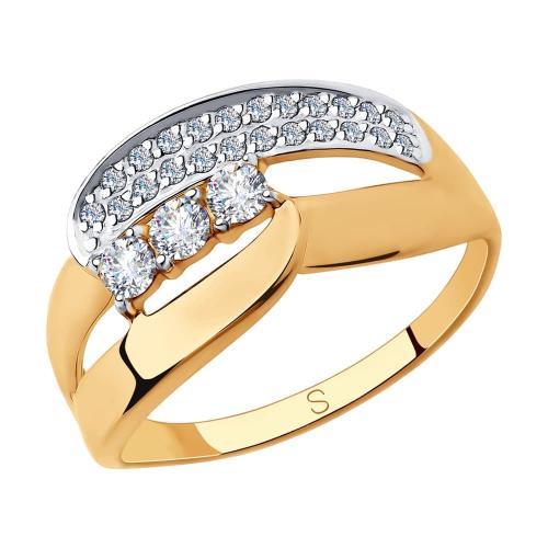 Золотое кольцо с фианитом SOKOLOV 018299