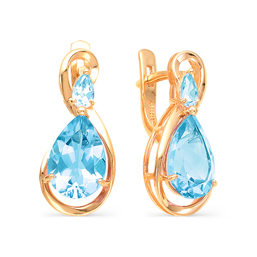 Золотые серьги с топазом МАСТЕР БРИЛЛИАНТ 02-1-094-13 Золотые серьги с топазом МАСТЕР БРИЛЛИАНТ 02-1-094-13