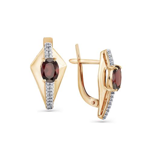 Золотые серьги с гранатом и фианитом МАСТЕР БРИЛЛИАНТ 02-2-621-0301-011 Золотые серьги с гранатом и фианитом МАСТЕР БРИЛЛИАНТ 02-2-621-0301-011