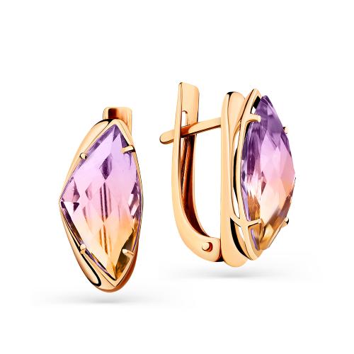 Золотые серьги с аметрином МАСТЕР БРИЛЛИАНТ 02-3-148-1700-010