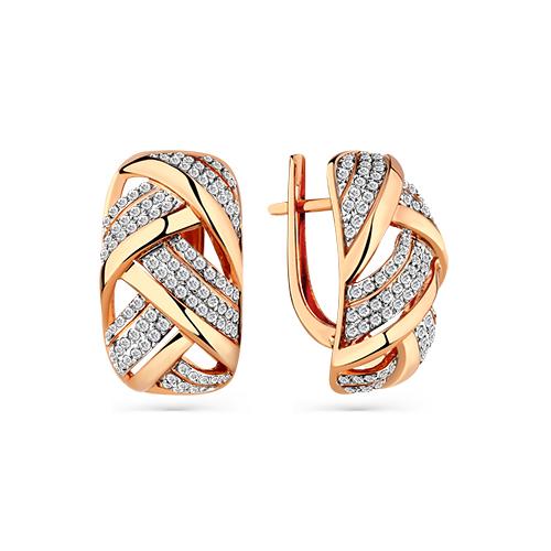 Золотые серьги с фианитом МАСТЕР БРИЛЛИАНТ 02-3-364-0001-011