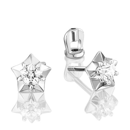 Серьги пусеты-гвоздики из белого золота с кристаллом swarovski ПЛАТИНА 02-3635-00-501-1120-38 Серьги пусеты-гвоздики из белого золота с кристаллом swarovski ПЛАТИНА 02-3635-00-501-1120-38