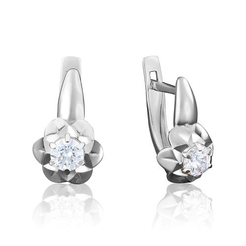Серьги из белого золота с кристаллом swarovski ПЛАТИНА 02-3822-00-501-1120-38 Серьги из белого золота с кристаллом swarovski ПЛАТИНА 02-3822-00-501-1120-38