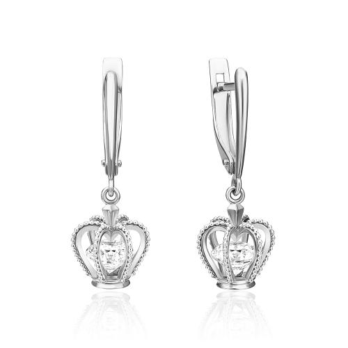 Серьги из белого золота с кристаллом swarovski ПЛАТИНА 02-4539-00-501-1120-67 Серьги из белого золота с кристаллом swarovski ПЛАТИНА 02-4539-00-501-1120-67