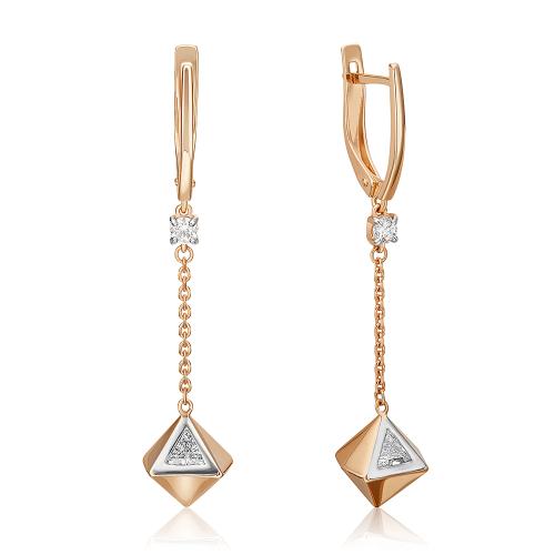 Золотые длинные серьги с кристаллом swarovski ПЛАТИНА 02-4590-00-501-1110-38 Золотые длинные серьги с кристаллом swarovski ПЛАТИНА 02-4590-00-501-1110-38