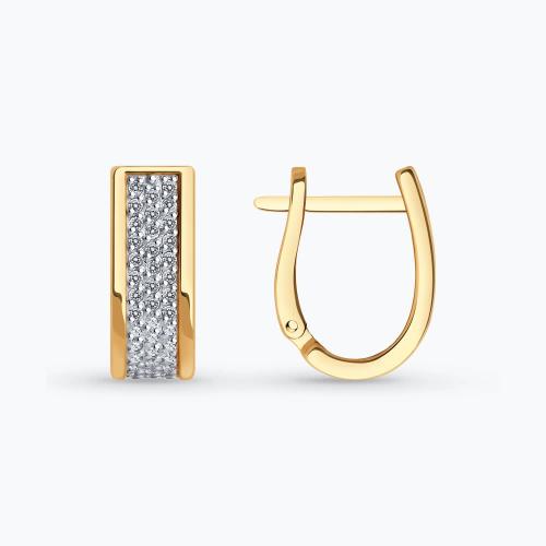 Золотые серьги дорожки с фианитом SOKOLOV 0200380