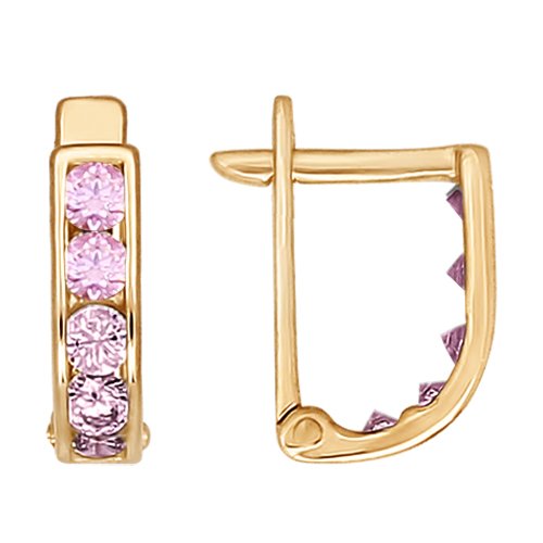 Золотые серьги с фианитом АТОЛЛ 021501