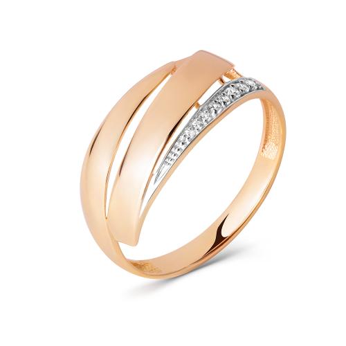 Золотое кольцо с фианитом ДИНАСТИЯ 022251-1102 Золотое кольцо с фианитом ДИНАСТИЯ 022251-1102