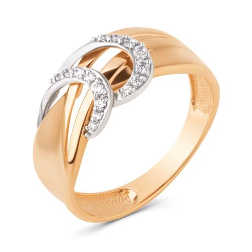 Золотое кольцо с фианитом ДИНАСТИЯ 024861-1102