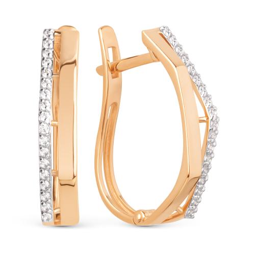 Золотые серьги дорожки с фианитом ДИНАСТИЯ 025072-1102