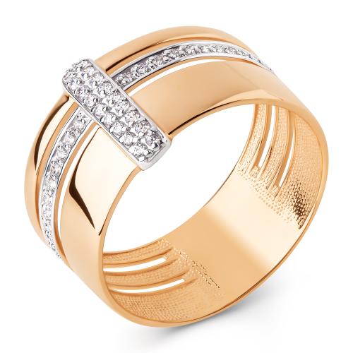 Золотое кольцо с фианитом ДИНАСТИЯ 026421-1102