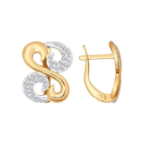 Золотые серьги с фианитом SOKOLOV 026797