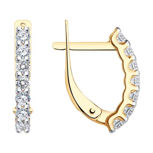 Золотые серьги дорожки с фианитом SOKOLOV 027167