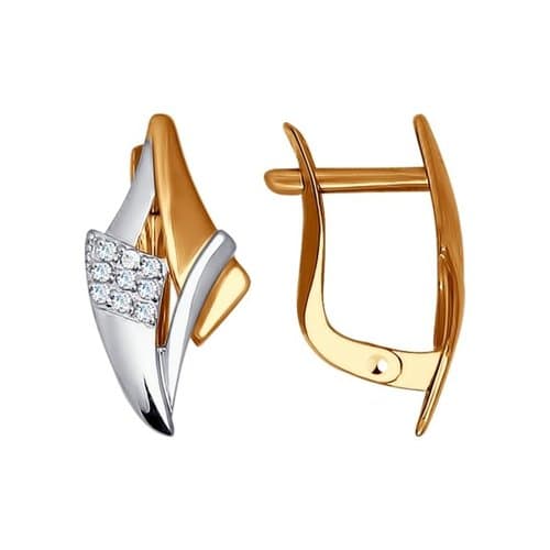 Золотые серьги с фианитом SOKOLOV 027263