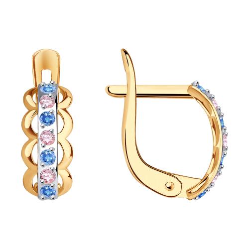 Золотые серьги дорожки с фианитом SOKOLOV 027870 Золотые серьги дорожки с фианитом SOKOLOV 027870