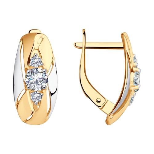 Золотые серьги с фианитом SOKOLOV 028079