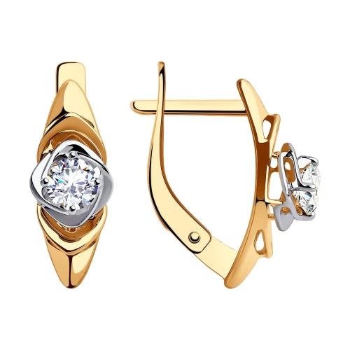 Золотые серьги с фианитом SOKOLOV 028331