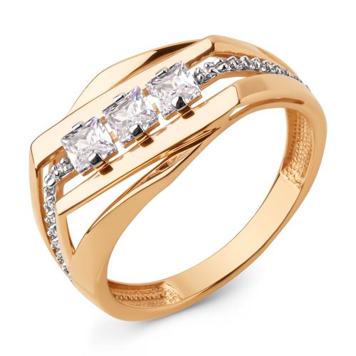 Золотое кольцо с фианитом ДИНАСТИЯ 028451-1102