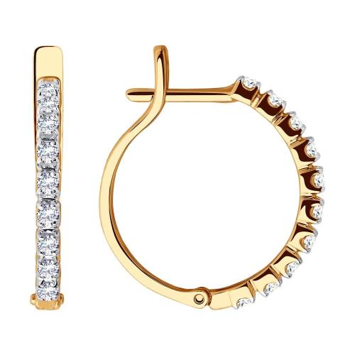 Золотые серьги с фианитом SOKOLOV 028522