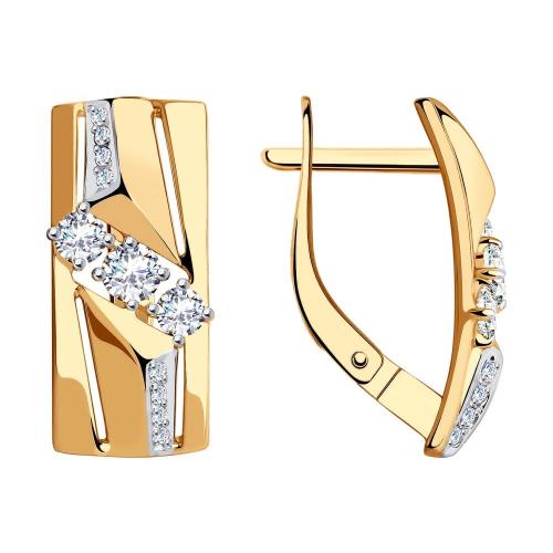 Золотые серьги с фианитом SOKOLOV 028787