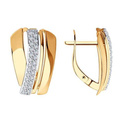 Золотые серьги с фианитом SOKOLOV 028821