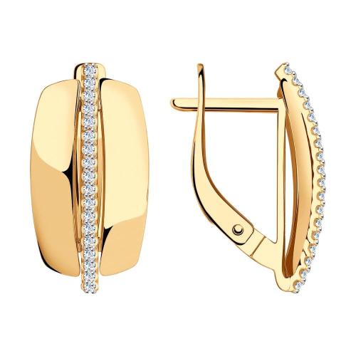 Золотые серьги с фианитом SOKOLOV 028822