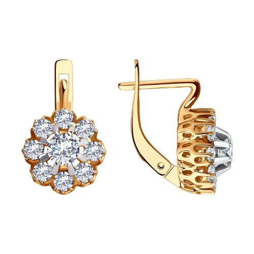 Золотые серьги с фианитом SOKOLOV 029795