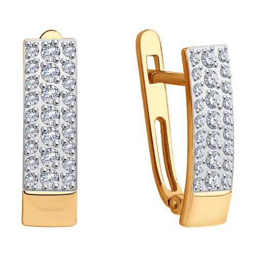 Золотые серьги с фианитом SOKOLOV 029906