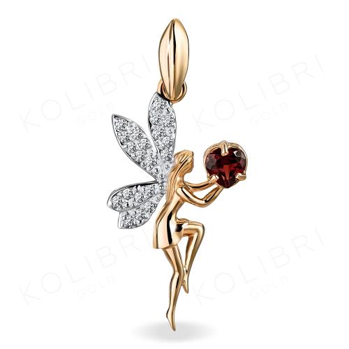 Золотая подвеска с гранатом ПЛАТИНА 03-1139-00-210 Золотая подвеска с гранатом ПЛАТИНА 03-1139-00-210