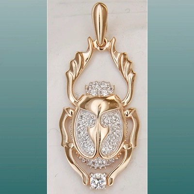 Золотая подвеска с фианитом ПЛАТИНА 03-1184-00-401-1110-23