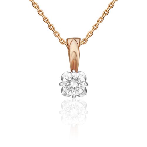 Золотая подвеска с фианитом ПЛАТИНА 03-1225-00-401-1111-03