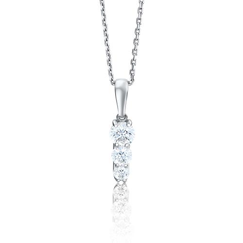 Подвеска из белого золота с кристаллом swarovski ПЛАТИНА 03-1836-00-501-