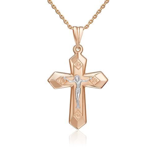 Золотая подвеска крест ПЛАТИНА 03-2136-00-000-1111-42