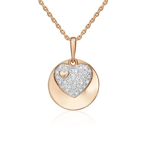 Золотая подвеска с фианитом ПЛАТИНА 03-2563-00-801-1110-55