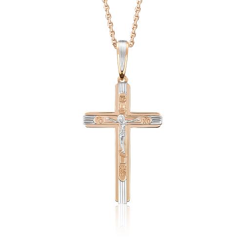Золотая подвеска крест ПЛАТИНА 03-2732-00-000-1111-66