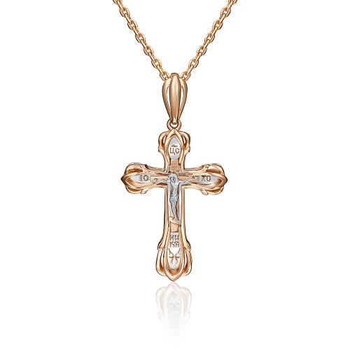 Золотая подвеска крест ПЛАТИНА 03-2803-00-000-1111-48