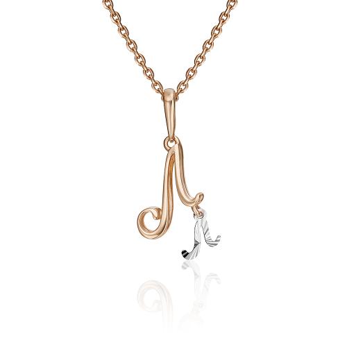 Золотая подвеска буква ПЛАТИНА 03-2950-Л-000-1111-04