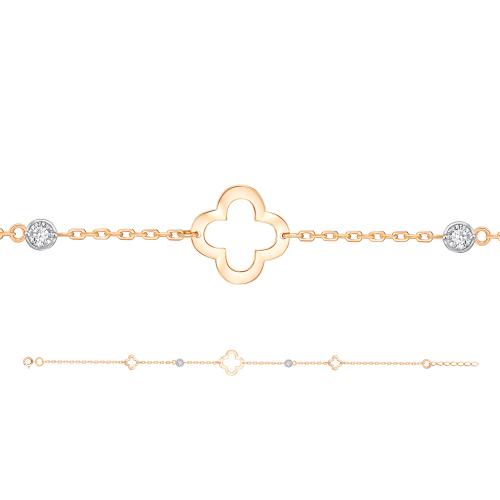 Золотой браслет с цирконием ЗОЛОТЫЕ УЗОРЫ 03-3817