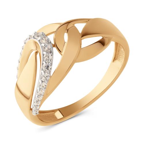 Золотое кольцо с фианитом ДИНАСТИЯ 031091-1102