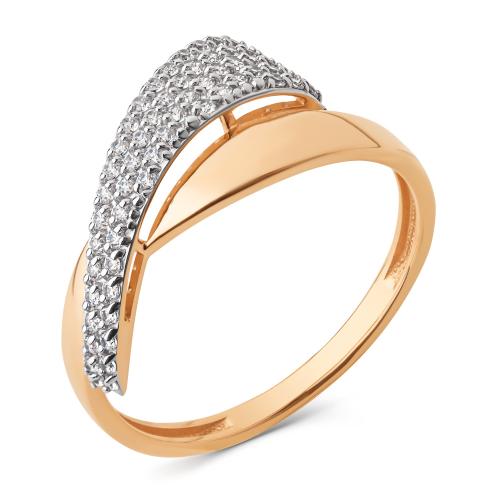 Золотое кольцо с фианитом ДИНАСТИЯ 031951-1102