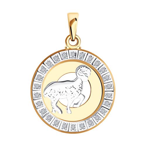 Золотая подвеска знак зодиака с фианитом SOKOLOV 032491