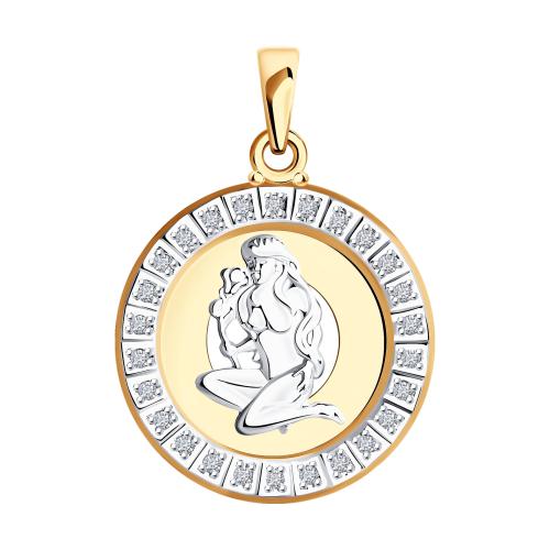 Золотая подвеска знак зодиака с фианитом SOKOLOV 032496